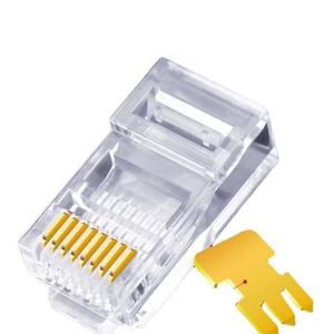 Ultra -Six RJ45 Прохождение отверстия 8P8C Перфорированный CAT6 Несоответствующий чистый медный золото, хриплый головка 100 100