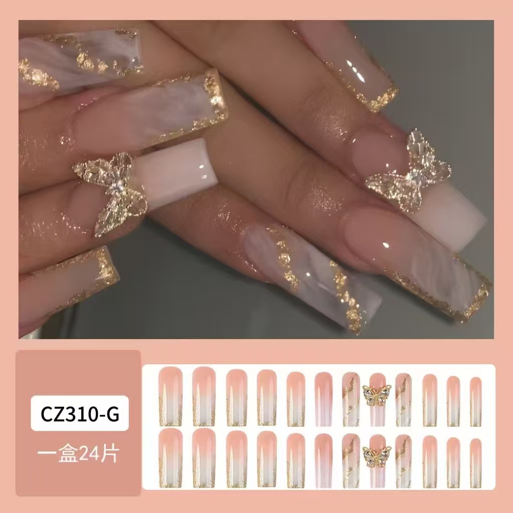 Cross-border uñas falsas uñas desgaste largo T-punto de la jalea del diamante del clavo del gel de uñas pieza de prensa al por mayor en las uñas