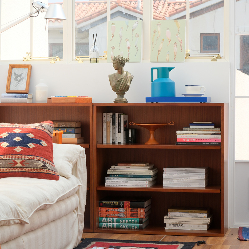 Tao Ye Store | Mcm Vintage Cabinet Combination Square Cabinet Teak Solid Wood Bookcase Floor-Standing Storage Low Cabinet Module.