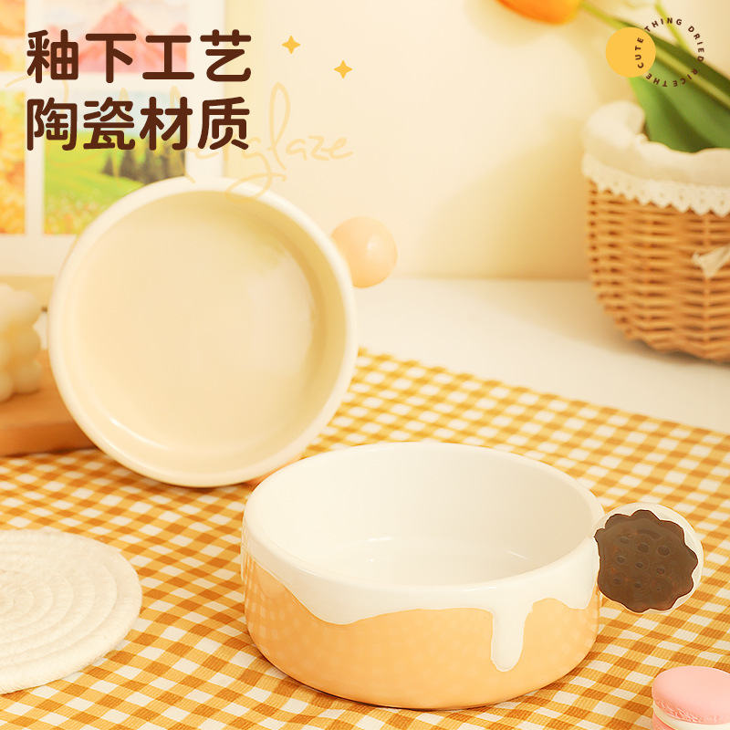 Cat Bowl tazón de cerámica para perros tazón de comida para gatos tazón de agua para gatos tazón de comida para gatos comer y beber agua de gran diámetro tazón para perros suministros para mascotas