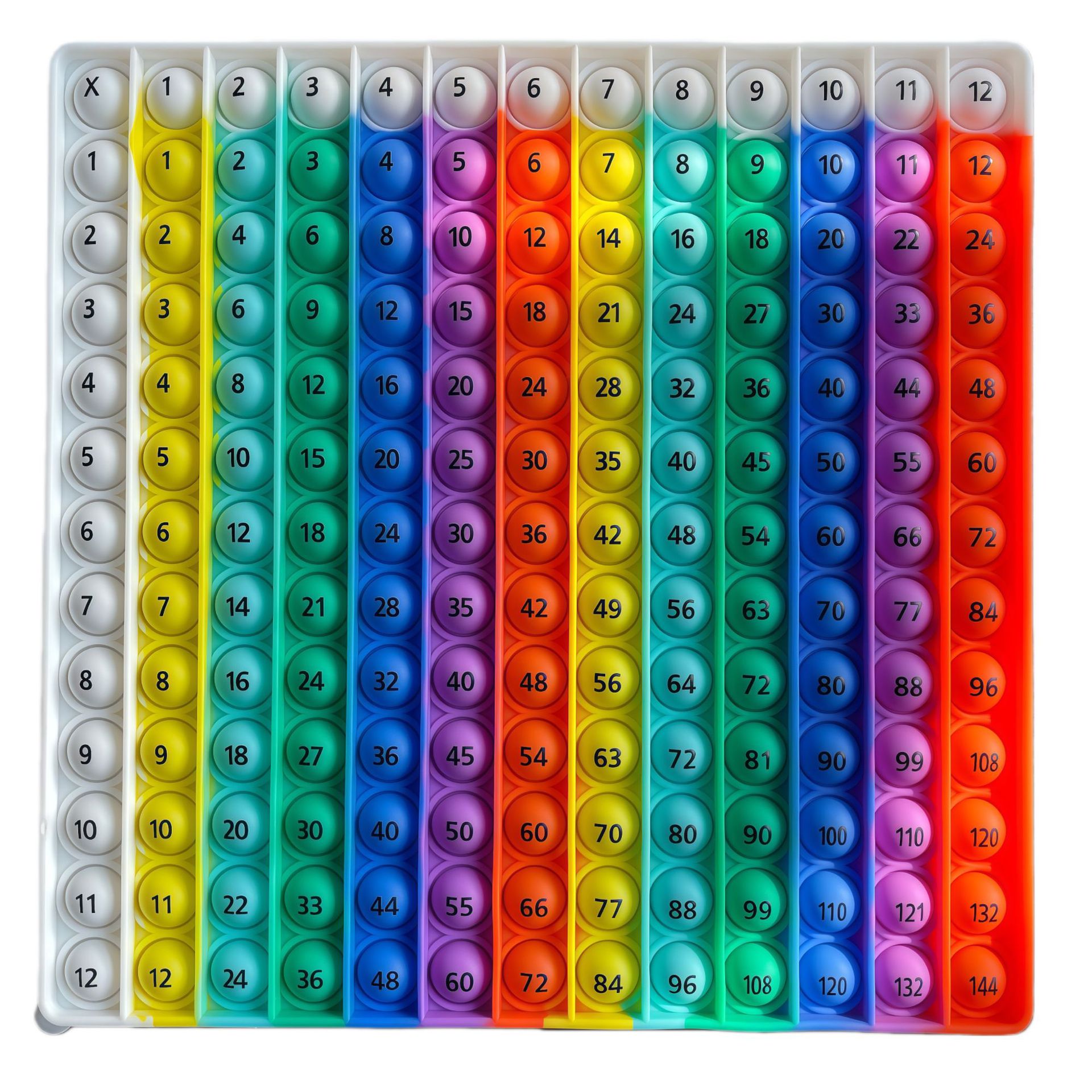 12x12 곱셈 (흰색 테두리 무지개 20cm)