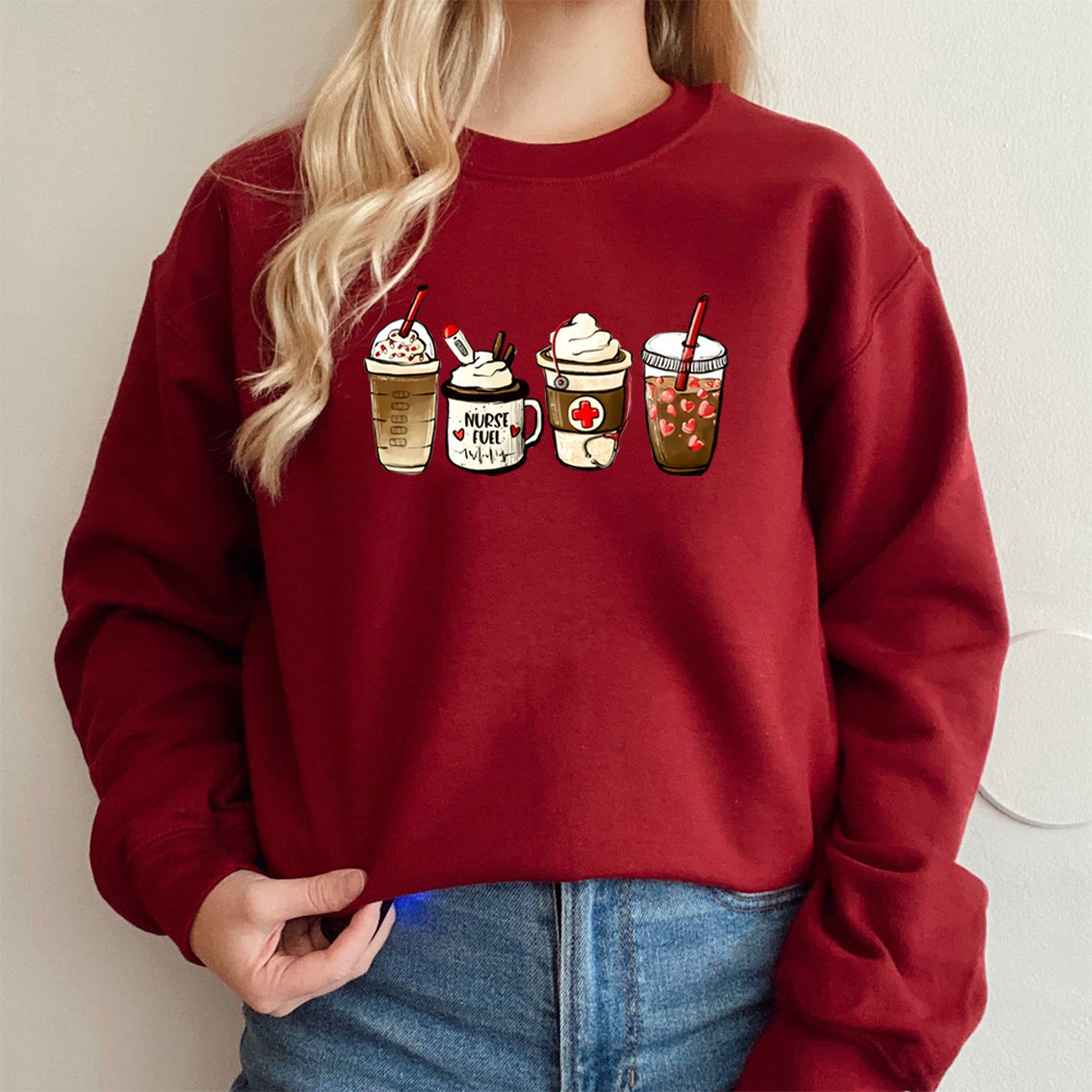 Nurse Fuel Coffee Sweatshirt Iced Coffee Graphic Pullover