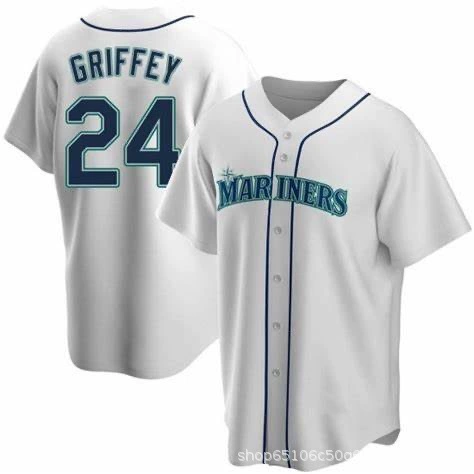 MLB Baseball Sailor Team Rodriguez#44Griffey#24 Milk White Blue Green Вышитые игроки - кросс-бордер релиз