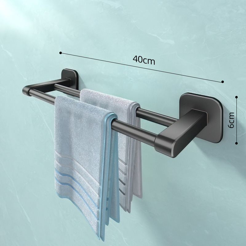 Toallero ponche libre baño doble barra colgante de pared Barra de Toalla baño sola barra de almacenamiento de rack inodoro estante de inodoro