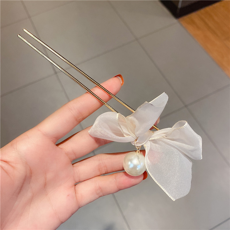 Mori de las mujeres updo en forma de U clip elegante accesorios para el cabello tocado chica Hada cinta arco horquilla de las mujeres de encaje