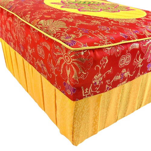 Temple Fabric Embroidery Lotus Prayer Mat, Cushion, Buddha-Kneeling Stool, Copper-Plated Floral Fabric—Factory Wholesale Praying Mats