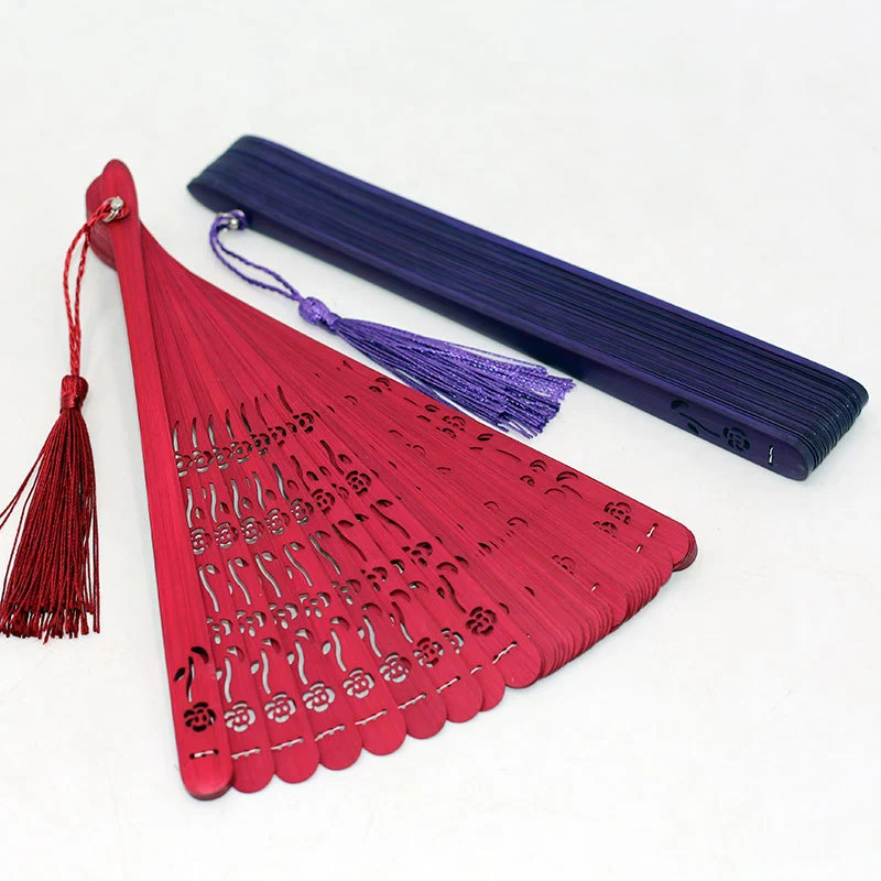 Chinese style hollow handmade all bamboo fan children Japanese -style bamboo products craft folding fan carving bamboo fan wholesale