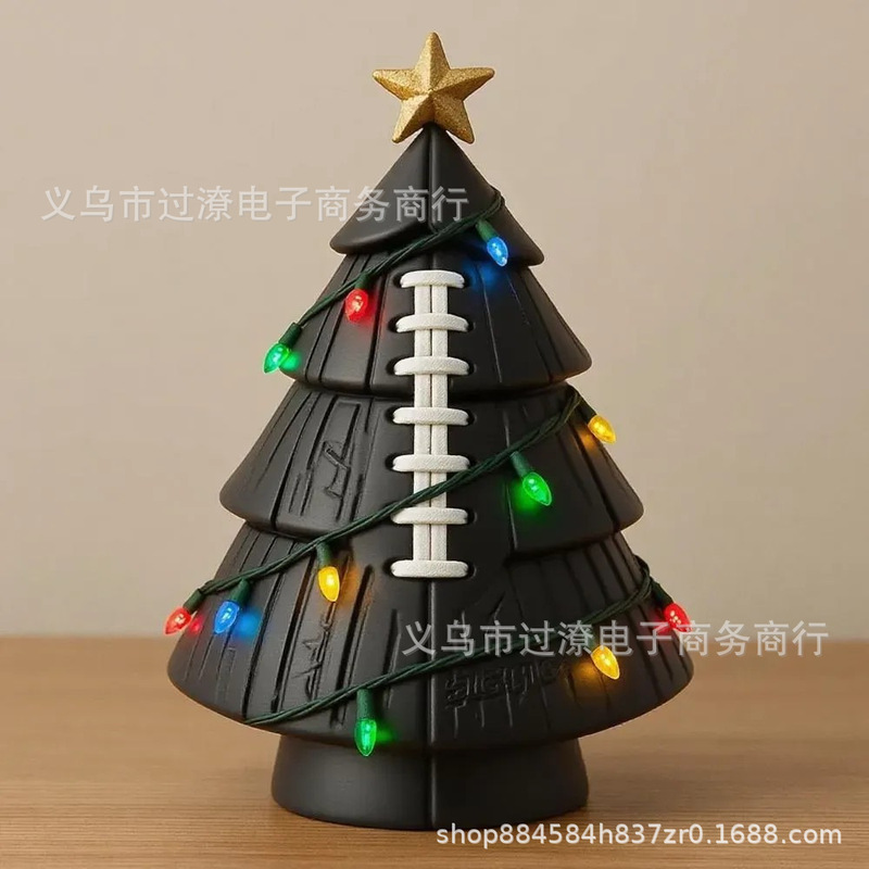 独立站 新款 Football Christmas Tree Decor 足球圣诞树树脂装饰|undefined
