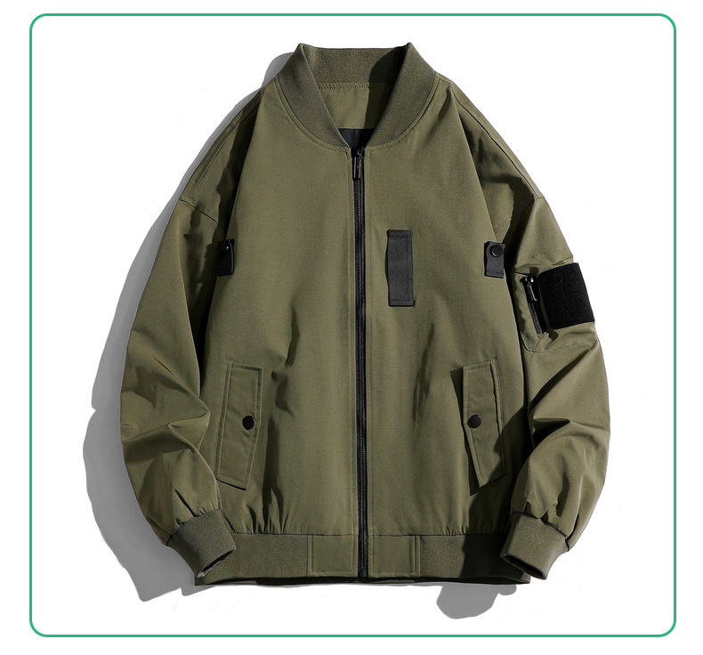 Men's Bomber Jacket American Flight Style Casual Streetwear Top_voghion.com