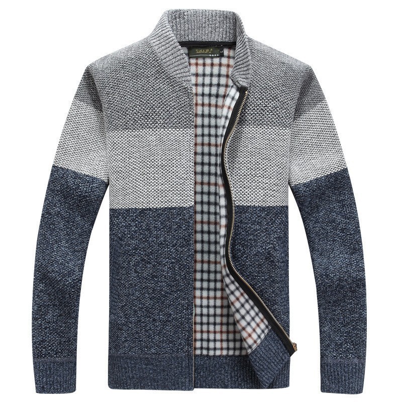 Autumn and winter thickened knitted cardigan sweater long-sleeve jacket for men, youth fashion warm top
