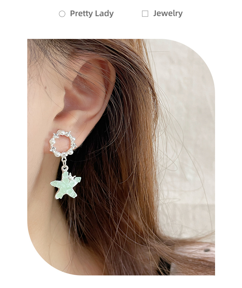 11g Weight Alloy Ear Needle Material Earrings Classification 1 Pair Quantity Holiday, Daily Occasion 1 Pair Sweet Heart Shape Flower Fish Tail Artificial Crystal Alloy Earrings