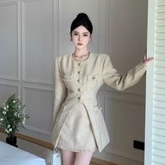 富家千金法式小香风套装女秋冬气质半身裙高级感小洋装两件套