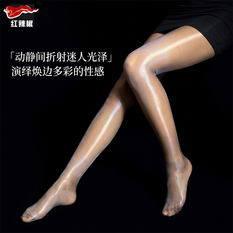 Red Pepper Horse Oil Glossy Stockings Ultra-Thin Shiny Oil-Gloss Stockings Shiny Pantyhose Sexy Anti-Snagging Skin-Beautifying Stockings