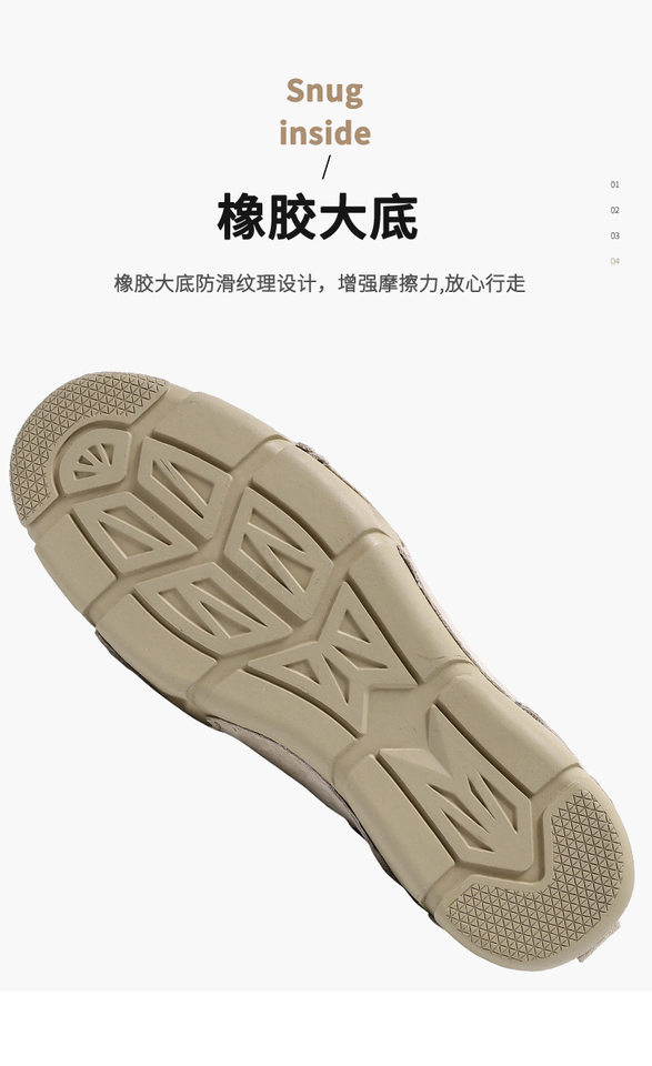 Giày Martin nam cổ thấp da heo, đế cao su may, phong cách năng động — G87139 Kaki, G87139 màu xám, G87139 đen chi tiết 9