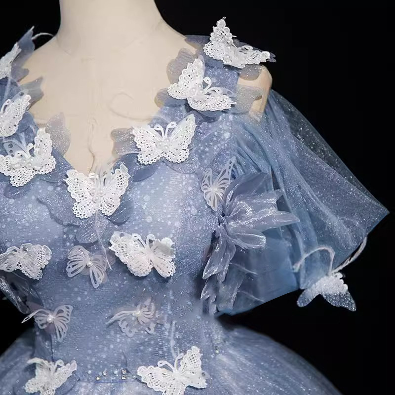 Nuevo vestido de noche de mago, mariposa tridimensional, lujo ligero, vestido de noche de banquete de alta gama, vestido de noche de temperamento de anfitrión de cumpleaños