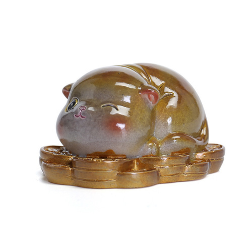 Money cat resin color-changing teacup pet cute little kitten tea table tea toy decoration ornament Gongfu tea set tea ceremony accessories