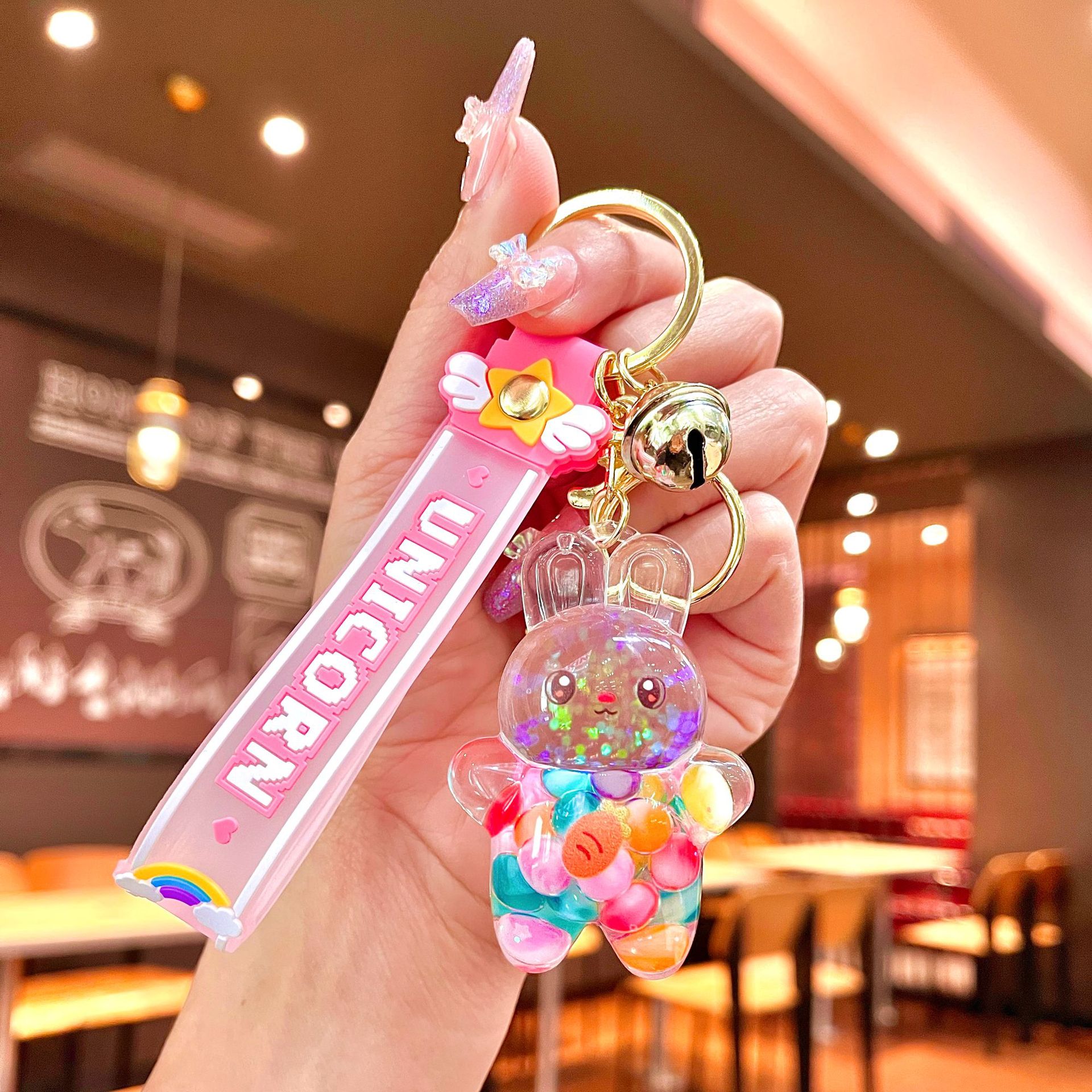 Cartoon Style Cute Rabbit Candy Arylic Women'S Bag Pendant Keychain display picture 3