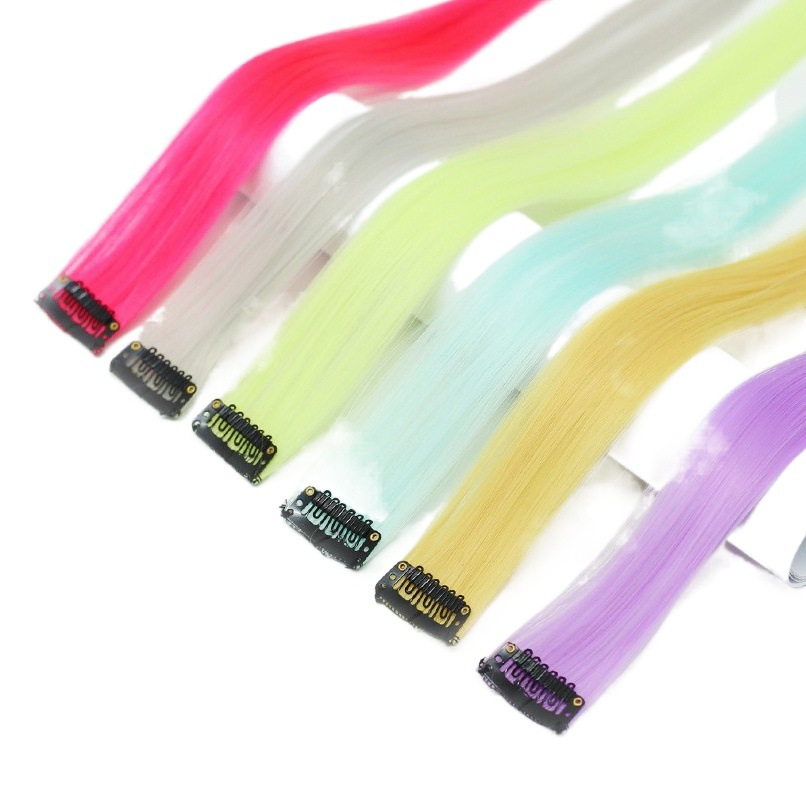 Wig piece women's long hair color ear hanging patch highlight one piece short hair seamless hair extension gradient ear hanging hair dyeing piece