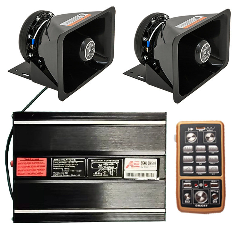 Wireless siren speaker 400W megaphone high-pitched alarm speaker AS7200N-2+ round mouth speaker