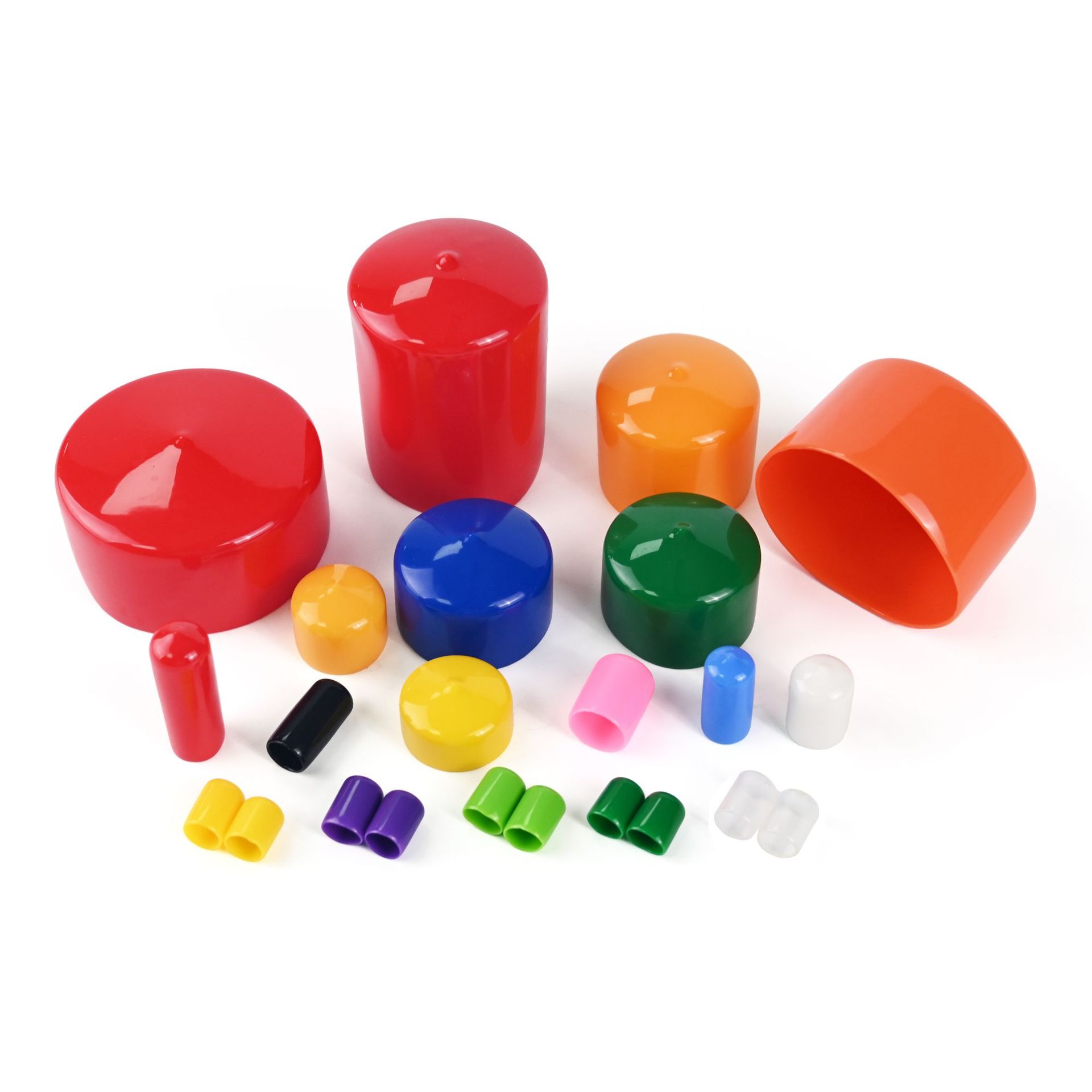 黑红蓝绿黄白灰紫软PVC浸塑螺纹保护套管子末端保护帽橡胶保护帽