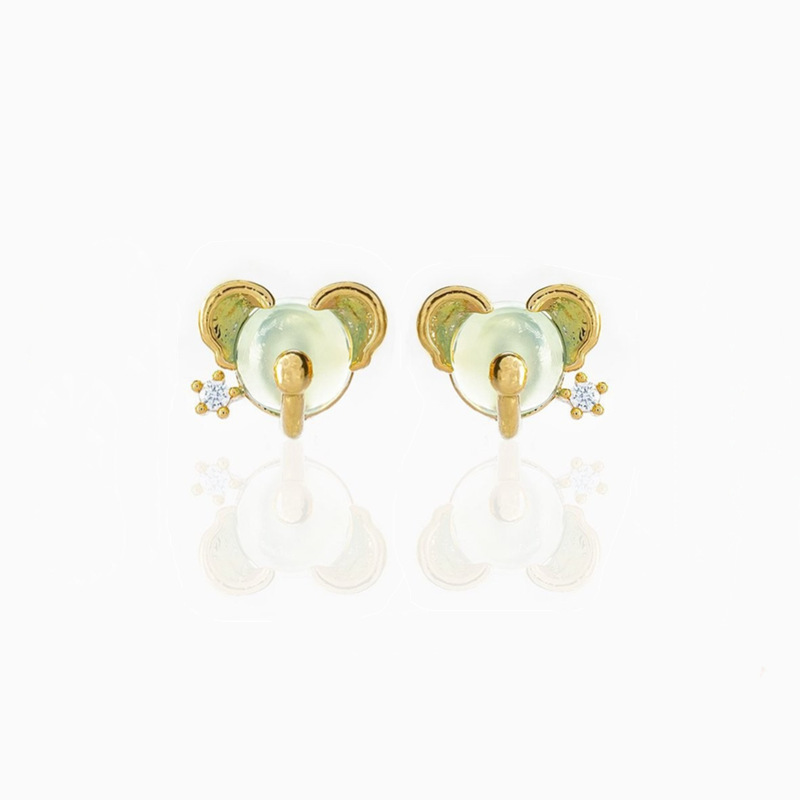 Fashion Animal Brass Artificial Gemstones Earrings Ear Studs display picture 4