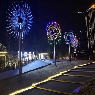 Wind Sculpture Stainless Steel Sculpture Luminous Sculpture Dynamic Creative Installation Outdoor Display Plum Maple Lighting