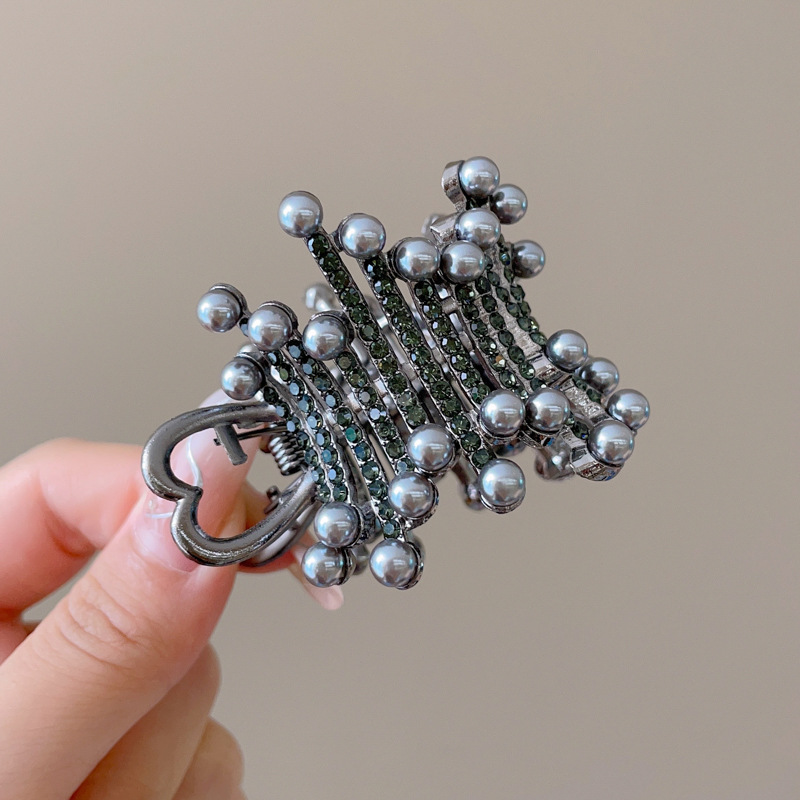 Diamante de alta cola de caballo clip de agarre mujer 2025 nuevo clip de cabello de alta calidad cabeza detrás de la fijación de artefactos clip de cabello tocado