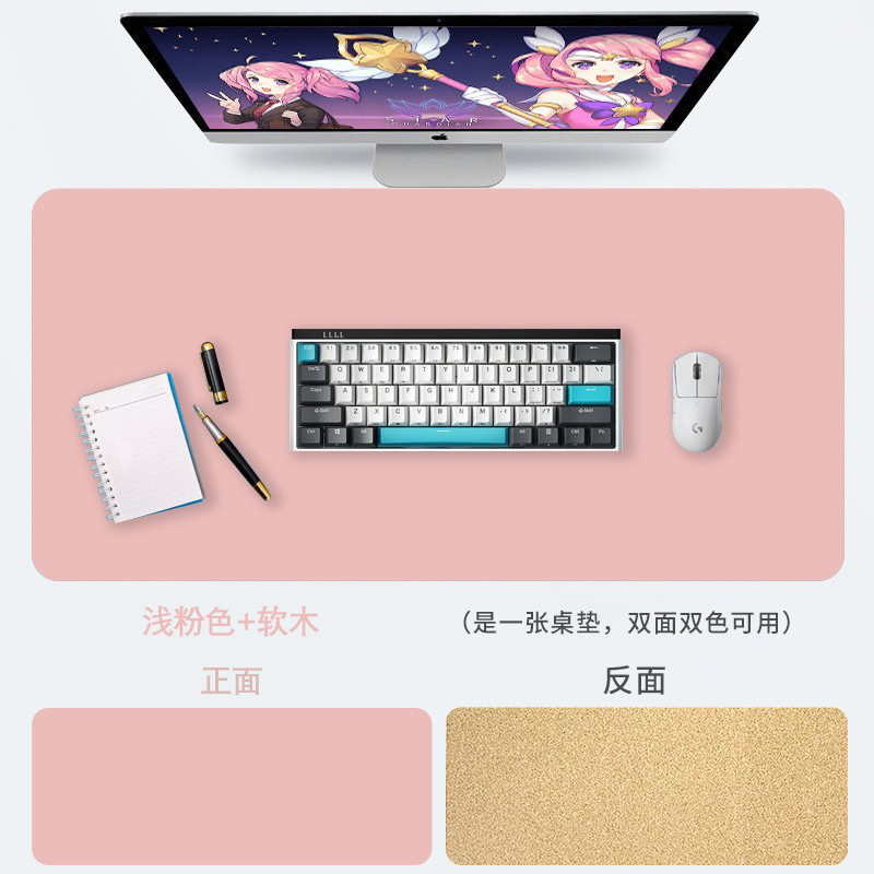 Alfombrilla de ratón de cuero de corcho para uso en la oficina, impermeable y antideslizante, alfombrilla para computadora, alfombrilla para escritorio resistente a las manchas, alfombrilla de ratón extragrande