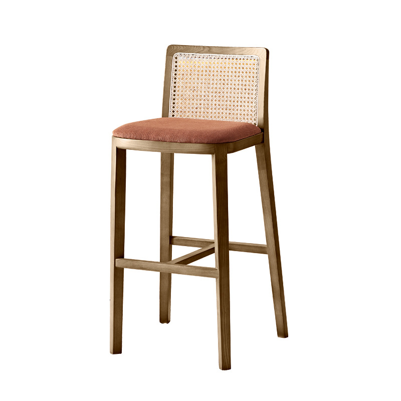 Mesa de comedor de hotel de caja de madera maciza cadena de restaurantes occidentales diseñadores de estilo antiguo asiento de tela de caña