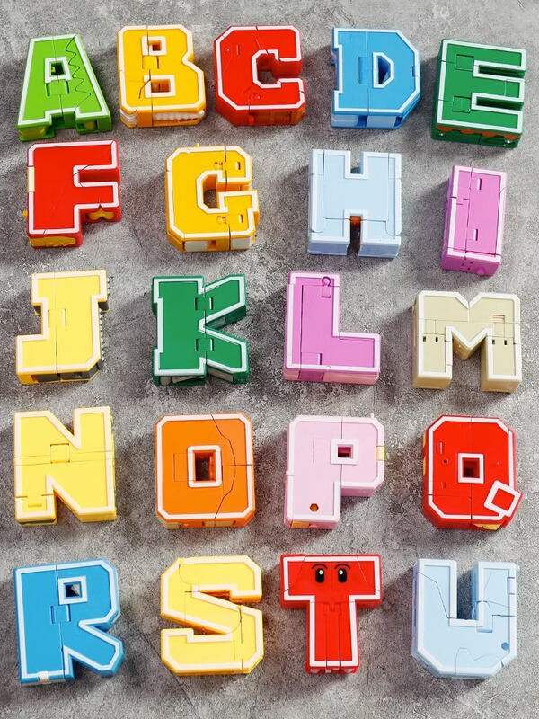26 English Abcd Alphanumeric Deformation Toys Dinosaur Fusion Robot Boys Girls Kidsren's Gifts