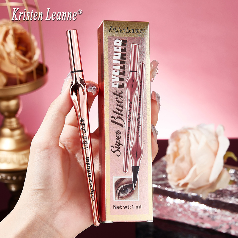 KRISTEN LEANNE Black Technology ist leicht zu greifen und liegt gut in der Hand Matt verwischt nicht so leicht Extrem dünner Eyeliner-Stift_voghion.com