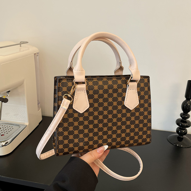 Bolso tote con estampado retro de PU para uso diario