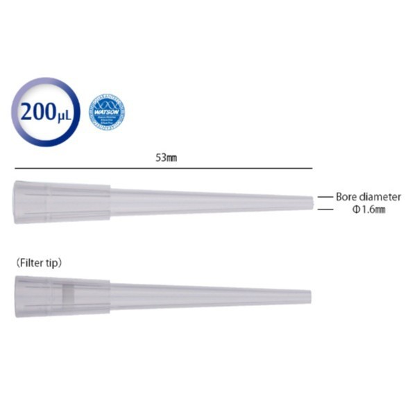 热选竞品124P-744CS盒装日本WATSON进口现货200µL大口径吸头