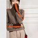 Foreign Trade Cross-border Autumn and Winter Design Sense Lazy Loose Contrast Color Sleeves Full Imitation Wool Turtleneck Sweater Women's Autumn and Winter