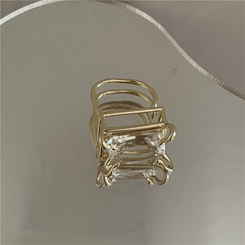 Vente En Gros Bijoux Carré Cristal Gemme Bague Multicouche Creuse Nihaojewelry display picture 9