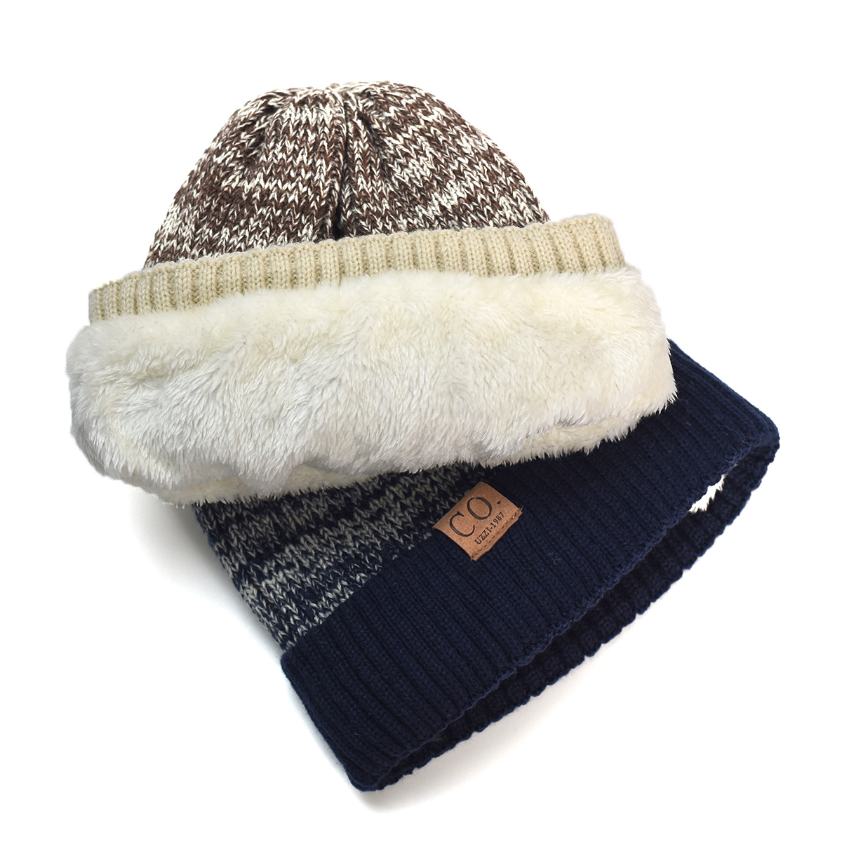 Europe and the United States winter men's double-layer woolen hat adult new style with wool thickened warm knit hat_voghion.com