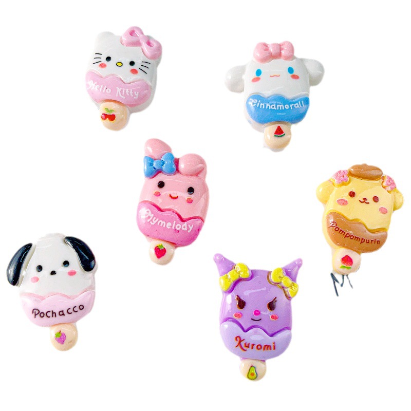 Brillante sanliou paleta de resina accesorios DIY crema pegamento horquilla accesorios para el cabello material al por mayor animal lindo helado