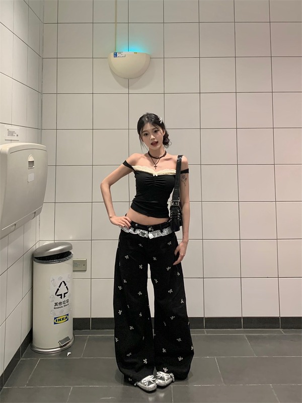 一字肩两穿蕾丝拼接吊带背心女夏季甜酷辣妹内搭显瘦外穿无袖上衣|undefined