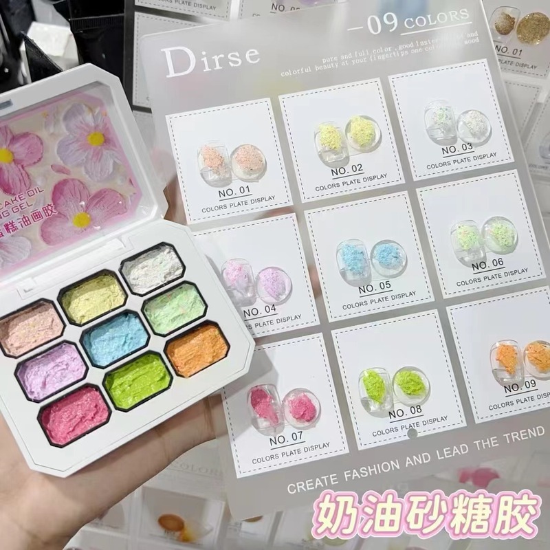 轻奢闪粉琉璃拍拍甲油胶2025新款美甲转印免洗彩绘晕染钢板印花胶|undefined