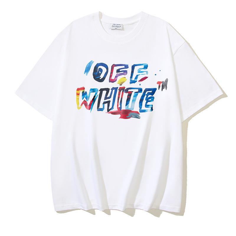 跨境26ss新款高街OFF-WHITE涂鸦箭头短袖潮牌休闲宽松T恤情侣同款|undefined