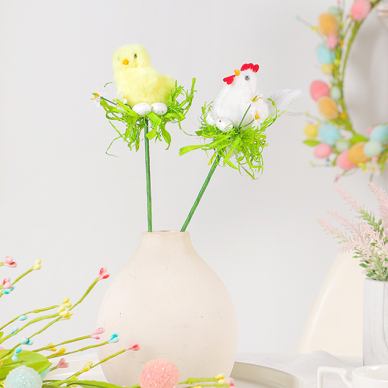 Cross Border Easter Decorations Ins Imitation Easter Chick cuttings DIY Holiday Party bouquet accessories