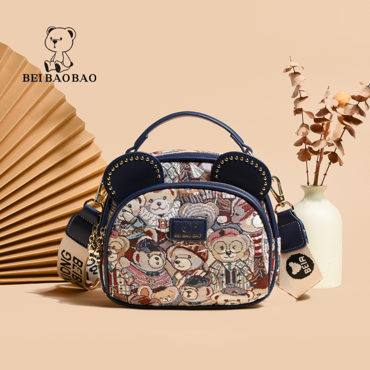 Beibao Source Factory Women 's Bag Sweet Bunny Bag popular moda bolso de nicho de hombro inclinado