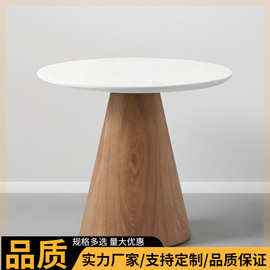 现货原木茶几图书馆接待洽谈小圆台咖啡厅车行售楼处酒店实木圆桌