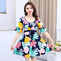 Слитный купальник для матери, среднего возраста, свободного силуэта, plus size