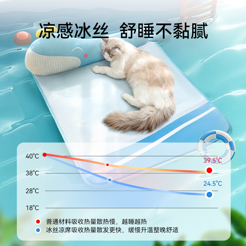 Primavera y verano Cat Little Dolphin Sofá Almohada con forma de animal Muñeca Cojín Perro Verano Cojín Mascotas para gatos