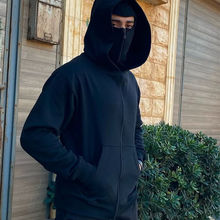 新款拉链卫衣男士蒙面帽衫卫衣套头衫运动帽衫潮男春秋款