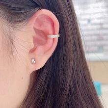 麗貝麗影麗銀簡約雙排鋯石耳骨夾2023韓國東大門熱銷女無耳洞耳夾