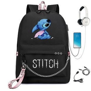 Star Baby stitch stitch pattern USB iron chain girl ribbon schoolbag backpack student schoolbag