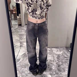 天花板版本高品质现货AC家2025新款泼墨牛仔裤OS宽松版型男女同款