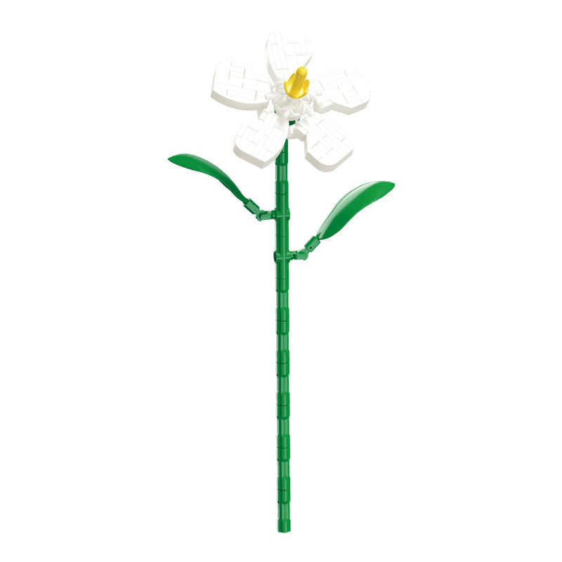 钻马积木花永生花束抱抱桶仿真花小颗粒积木DIY玩具七夕女生礼物|undefined